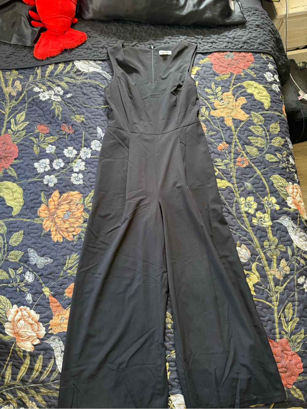Calvin Klein Black Wide-Leg One-Piece Bodysuit
